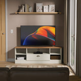 Victoria Wide 1 Drawer Open Shelf TV Unit with Oak Top