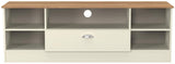 Victoria Wide 1 Drawer Open Shelf TV Unit with Oak Top