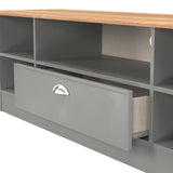 Victoria Wide 1 Drawer Open Shelf TV Unit with Oak Top
