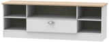 Victoria Wide 1 Drawer Open Shelf TV Unit with Oak Top