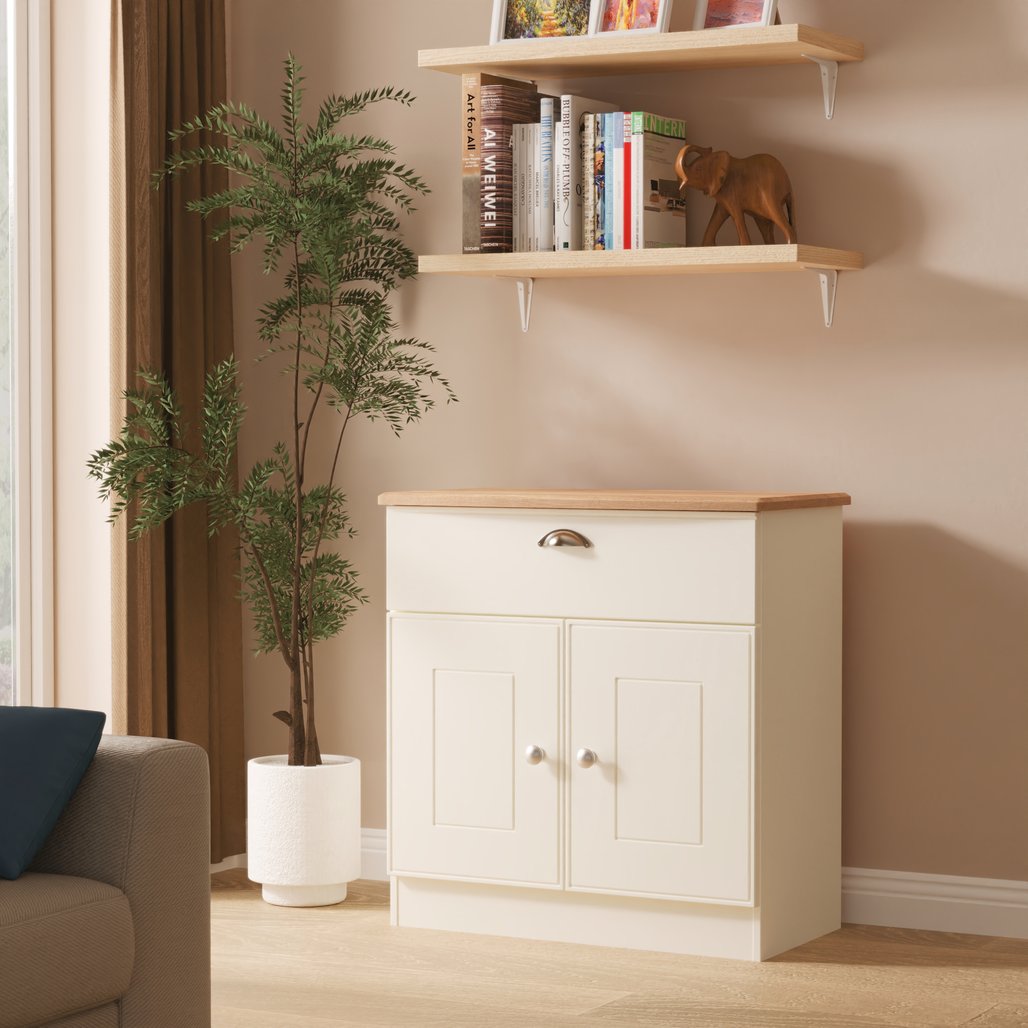 Victoria 2 Door 1 Drawer Sideboard with Oak Top
