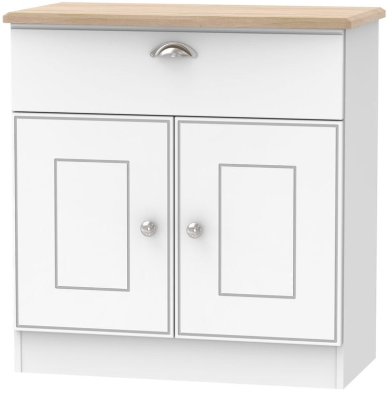 Victoria 2 Door 1 Drawer Sideboard with Oak Top