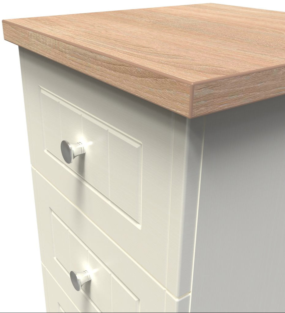 Vienna 3 Drawer Bedside Cabinet with Oak Top