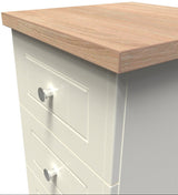 Vienna 3 Drawer Bedside Cabinet with Oak Top