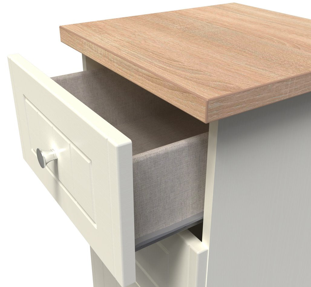 Vienna 3 Drawer Bedside Cabinet with Oak Top