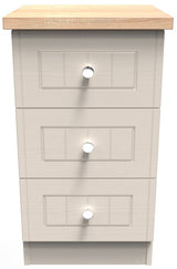 Vienna 3 Drawer Bedside Cabinet with Oak Top
