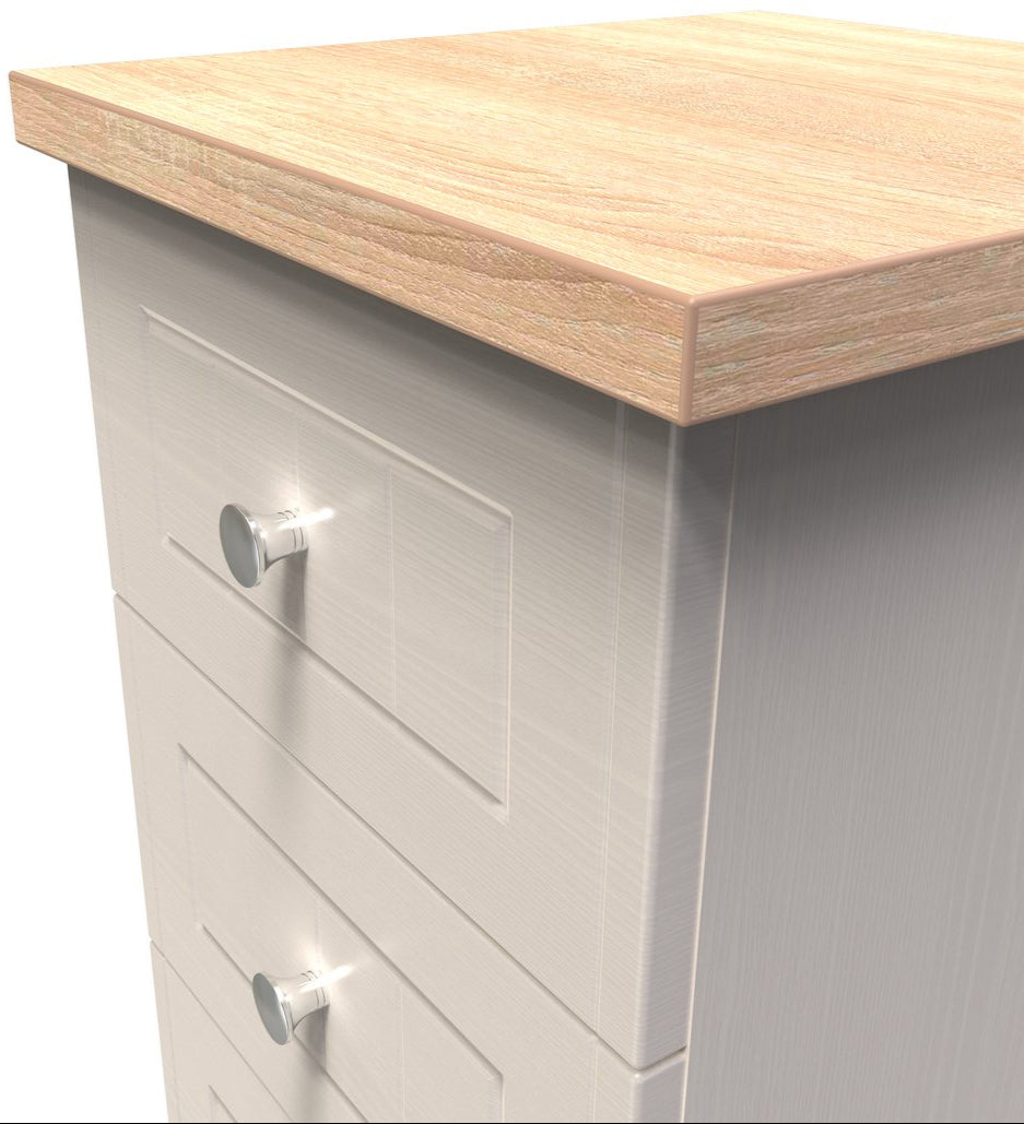 Vienna 3 Drawer Bedside Cabinet with Oak Top