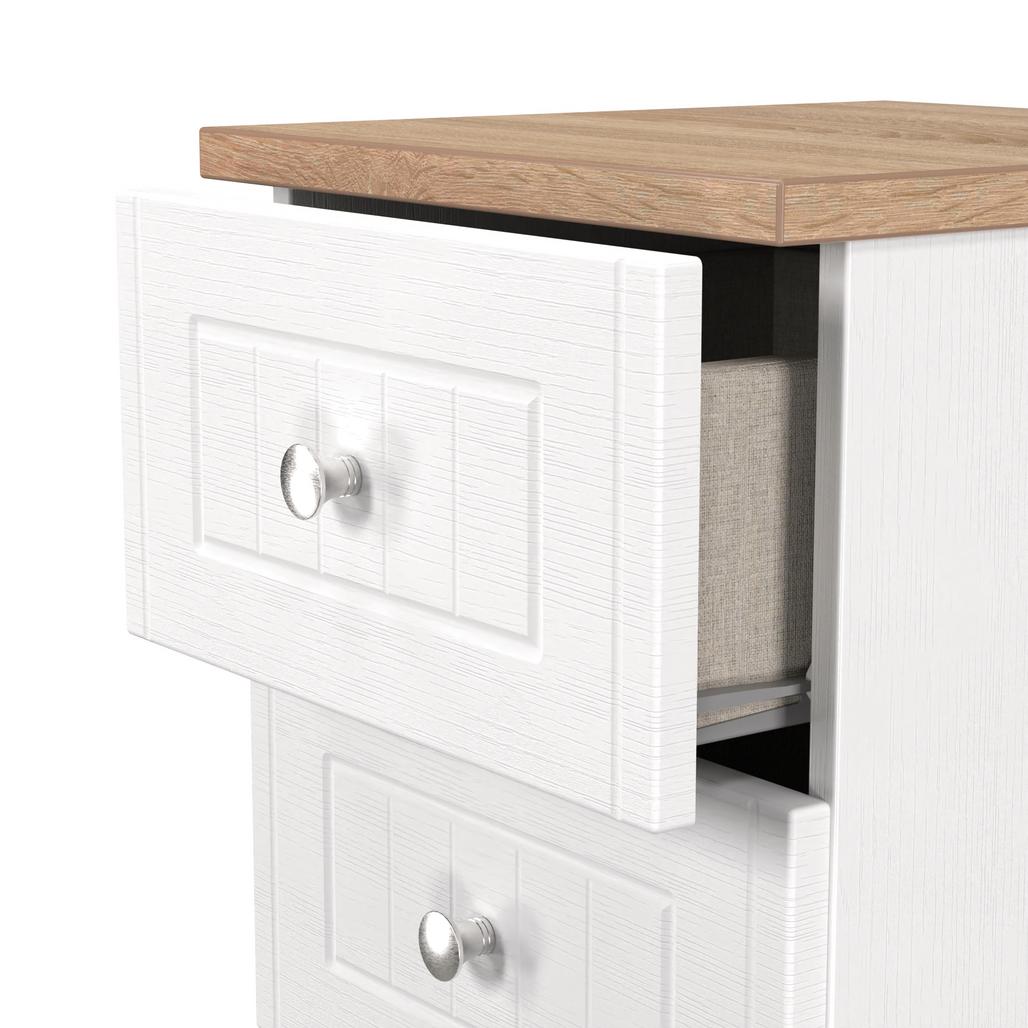 Vienna 3 Drawer Bedside Cabinet with Oak Top