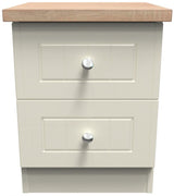Vienna 2 Drawer Bedside Cabinet with Oak Top