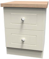 Vienna 2 Drawer Bedside Cabinet with Oak Top