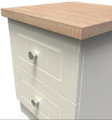 Vienna 2 Drawer Bedside Cabinet with Oak Top