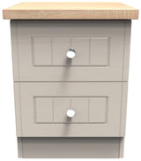 Vienna 2 Drawer Bedside Cabinet with Oak Top