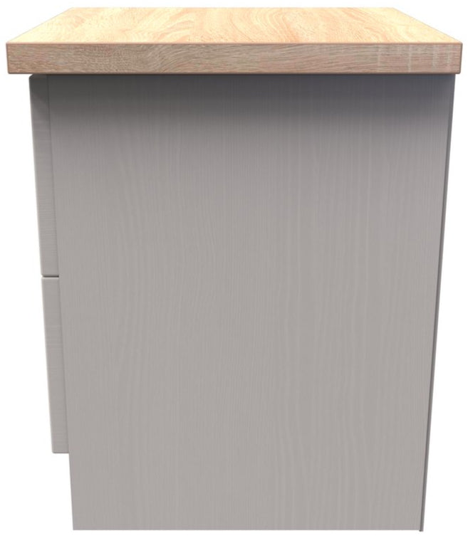 Vienna 2 Drawer Bedside Cabinet with Oak Top