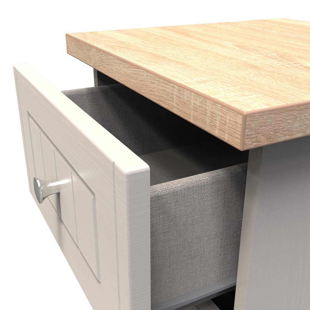 Vienna 2 Drawer Bedside Cabinet with Oak Top