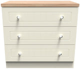 Vienna 3 Drawer Chest with Oak Top
