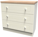 Vienna 3 Drawer Chest with Oak Top