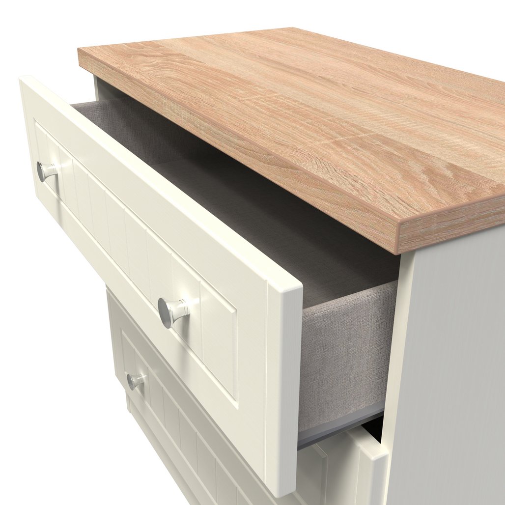 Vienna 3 Drawer Chest with Oak Top