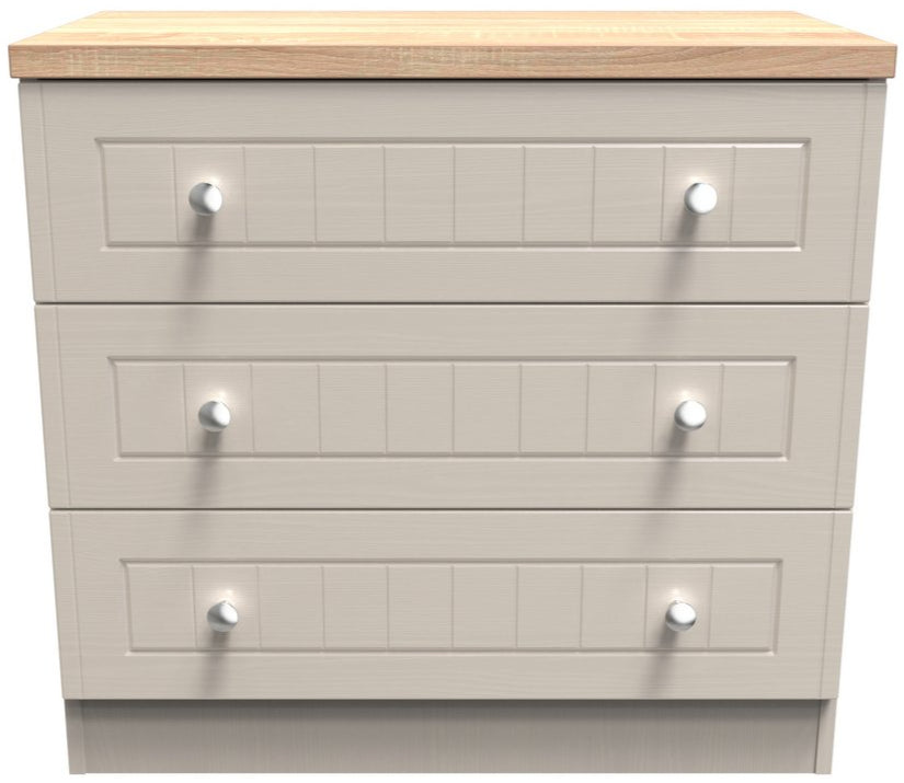 Vienna 3 Drawer Chest with Oak Top