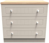Vienna 3 Drawer Chest with Oak Top