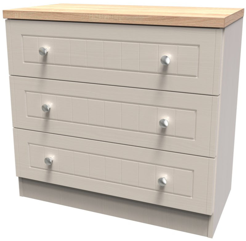 Vienna 3 Drawer Chest with Oak Top