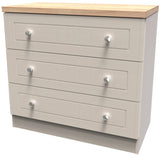 Vienna 3 Drawer Chest with Oak Top