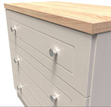Vienna 3 Drawer Chest with Oak Top