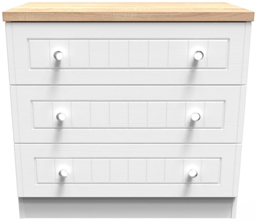 Vienna 3 Drawer Chest with Oak Top