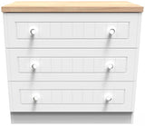 Vienna 3 Drawer Chest with Oak Top