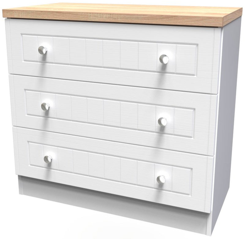 Vienna 3 Drawer Chest with Oak Top