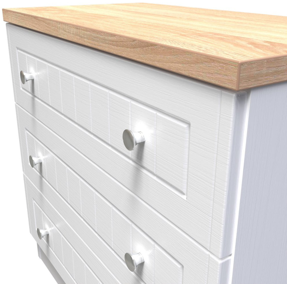 Vienna 3 Drawer Chest with Oak Top