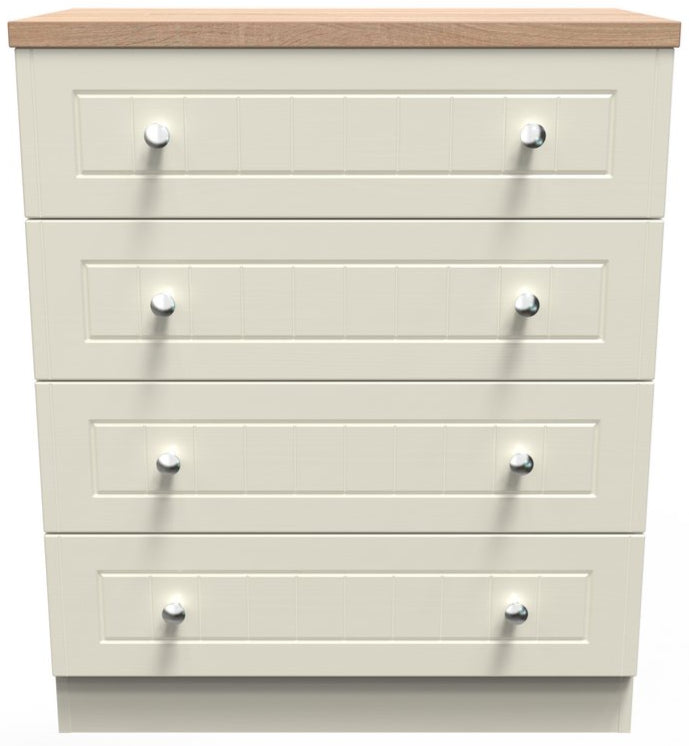 Vienna 4 Drawer Chest with Oak Top
