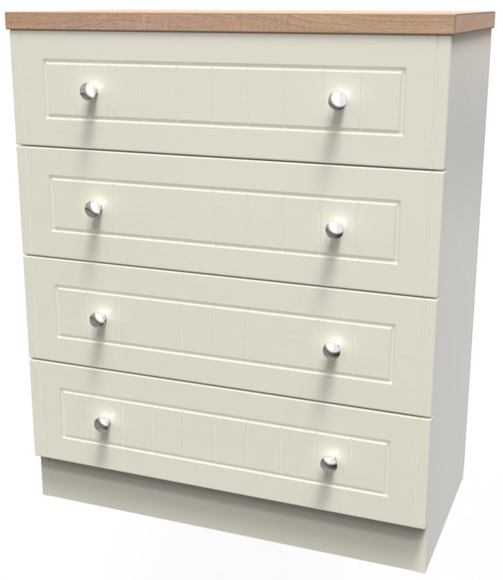 Vienna 4 Drawer Chest with Oak Top