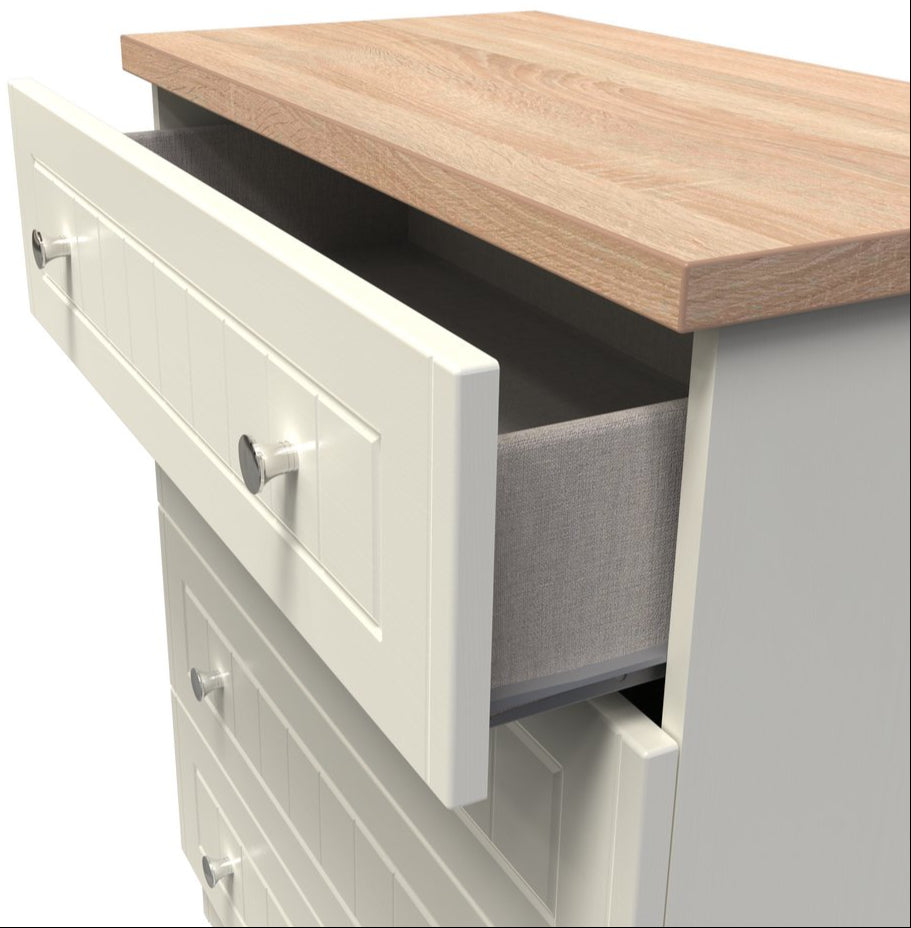 Vienna 4 Drawer Chest with Oak Top