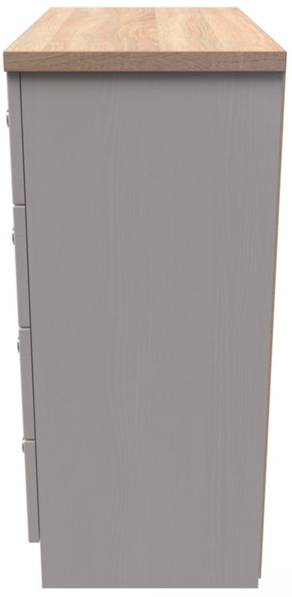 Vienna 4 Drawer Chest with Oak Top