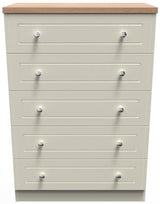 Vienna 5 Piece Bedroom Set with Oak Top
