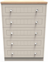 Vienna 5 Piece Bedroom Set with Oak Top