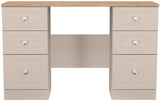 Vienna 6 Drawer Double Pedestal Dressing Table with Oak Top