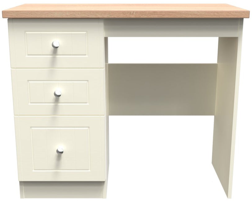 Vienna 3 Drawer Vanity Desk with Oak Top
