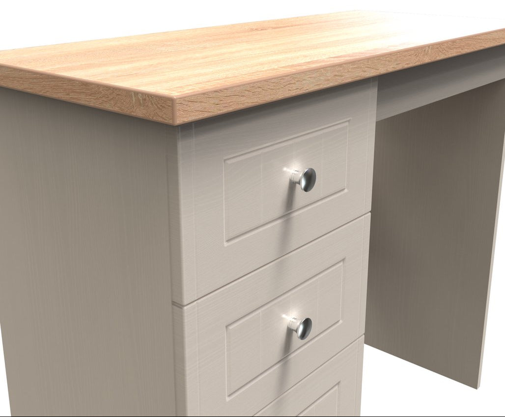 Vienna 3 Drawer Vanity Desk with Oak Top