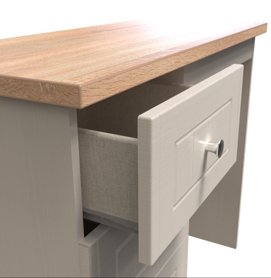 Vienna 3 Drawer Vanity Desk with Oak Top