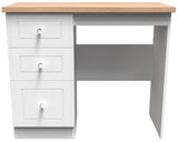 Vienna 3 Drawer Vanity Desk with Oak Top