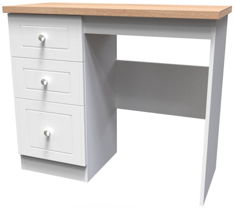 Vienna 3 Drawer Vanity Desk with Oak Top