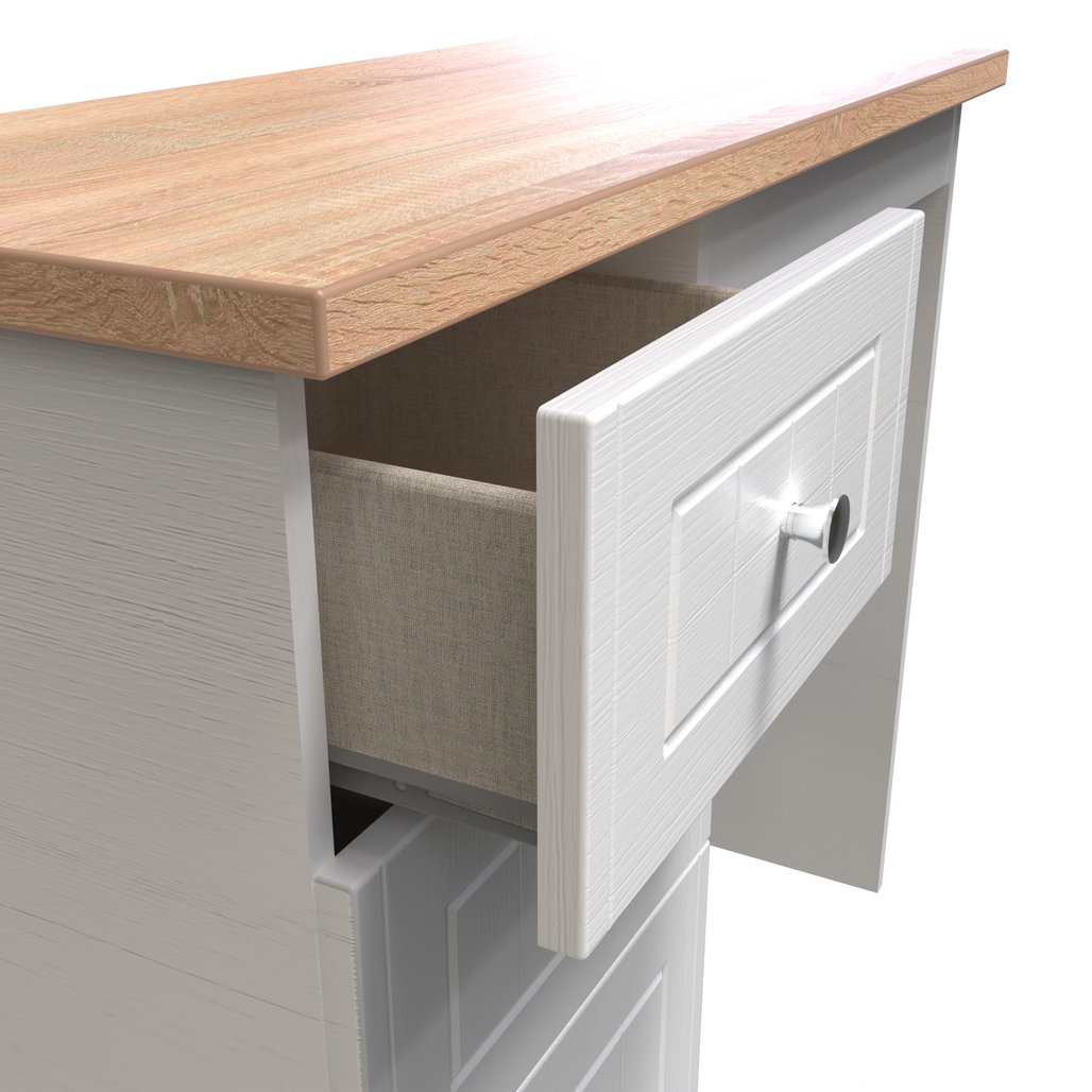 Vienna 3 Drawer Vanity Desk with Oak Top
