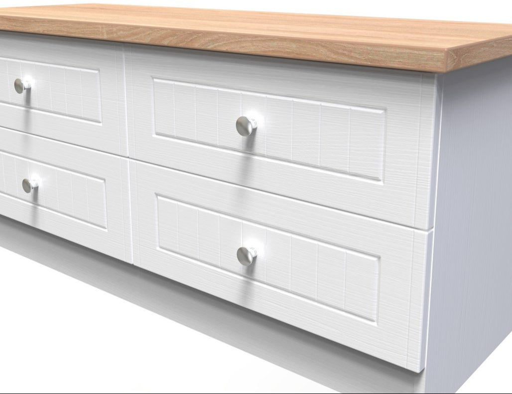 Vienna 4 Drawer Bed Box with Oak Top