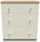 Vienna 3 Drawer Deep Table with Oak Top