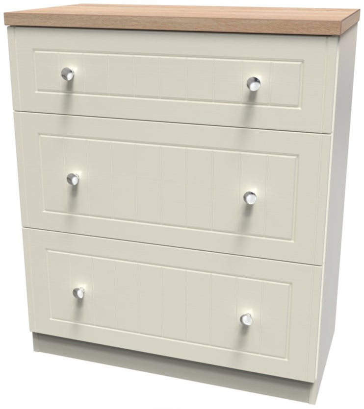 Vienna 3 Drawer Deep Table with Oak Top