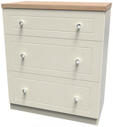 Vienna 3 Drawer Deep Table with Oak Top