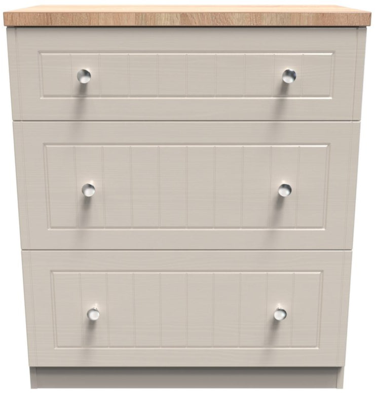 Vienna 3 Drawer Deep Table with Oak Top