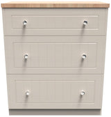 Vienna 3 Drawer Deep Table with Oak Top