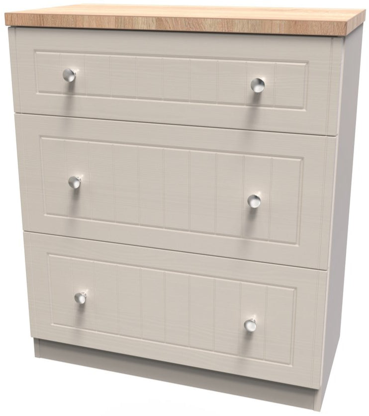 Vienna 3 Drawer Deep Table with Oak Top